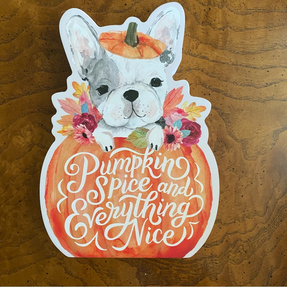 French bulldog wooden Fall decor